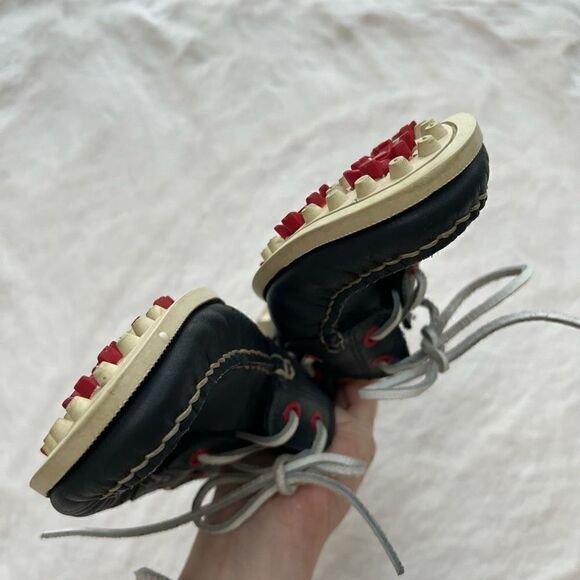 Canoos Golf Shoes Boat Shoe Style Leather Preppy Navy Blue Red size women’s 8 - Picture 10 of 12